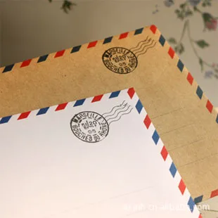 

5pcs[CoffeeX] Classic Air Envelope Vintage Leather Envelope Kraft Envelope Wholesale Red Blue Envelope