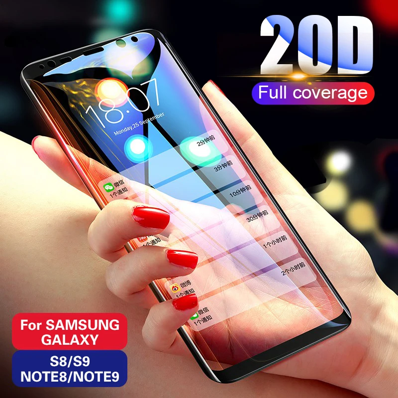 

20D Full Curved Tempered Glass For Samsung Galaxy S9 S8 Plus Note 8 9 Screen Protector For Samsung S6 S7 edge Protective Film