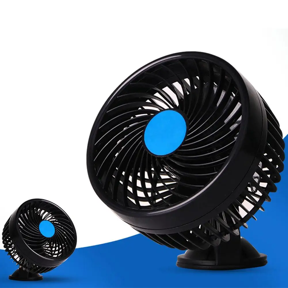 

12V 24V Car Fan 360 Degree Rotation Adjustable Auto Cooling Air Fan Powerful Quiet Rotatable Dashboard Auto Fan with Summer Cool