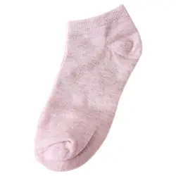 Невидимые цветные хлопковые женские носки ярких цветов, однотонные женские хлопковые носки с закрытым носком