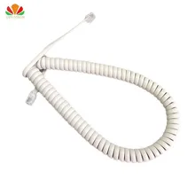 Qualité blanc 35cm cordon téléphonique pur cuivre OFC fil téléphone courbe de volume Microphone 4P4C connecteur téléphone câble combiné ligne