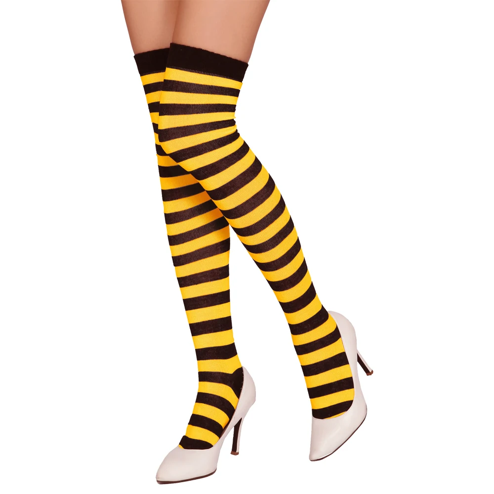 High Street Women Striped Socks Polyester Over the Knee Thigh Socks for