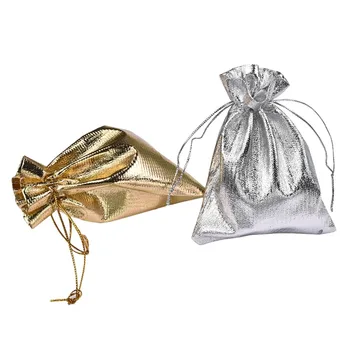 

10 pcs/lot Cloth Jewelry Pouches Gold/Silver Color Rectangle 70x90mm / 90x120mm / 130x180mm for Jewelry Packaging Gift Bags