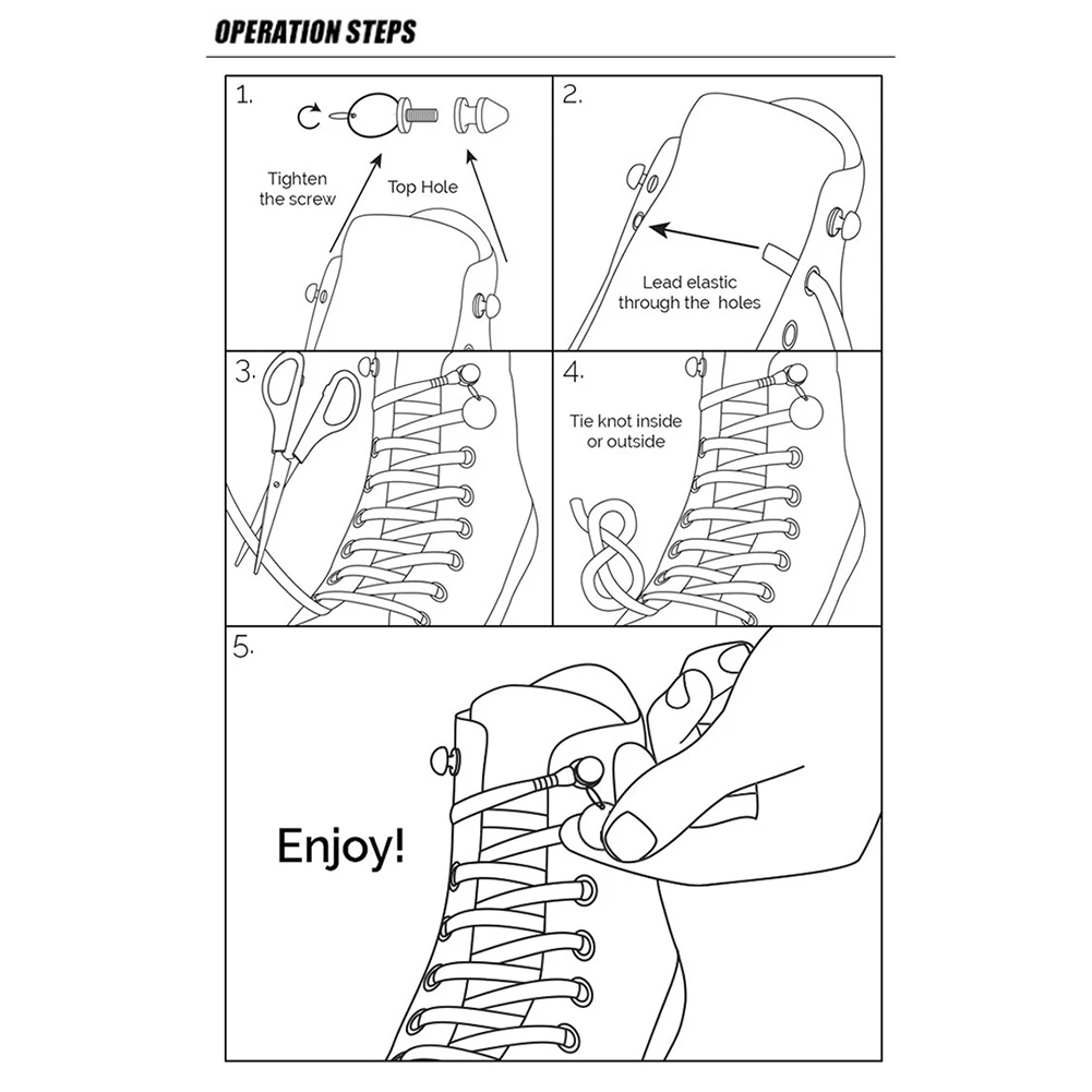 1 Pair New Style Lazy Shoelaces Quick Easy Sneaker Elastic Shoe Laces One-handed Shoelace Sport shoes No Tie Candy Black Hotsale