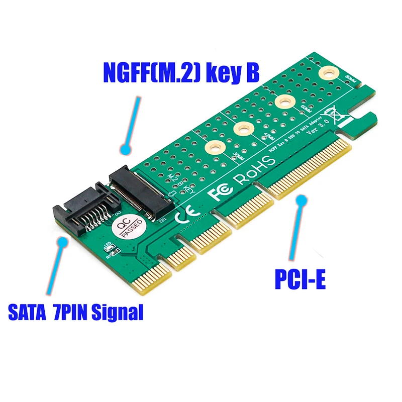 Блок питания NGFF M.2 B key SATA Bus SSD к адаптеру SATA3.0 от PCIe Slot для SSD|Платы расширения| |