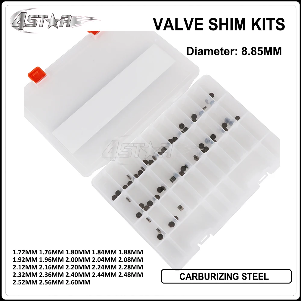 Motorbike 69Pcs 8.85mm Carburizing Steel Valve Shim Kit For KTM SXF XCF