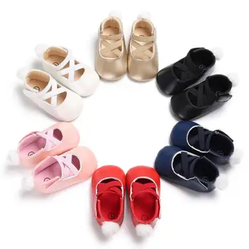 

Baby Kids Girls Casual Solid Cross Tied Bandage PU Flats Hook Shoes Child Flats Anti-slip Shoes Baby Casual Shoes