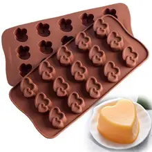 

15 Slots Double Love Heart Shaped Silicone Baking Mold Chocolate Ice Grid Cake Valentine's Day Supplies For Kitchen Bakery