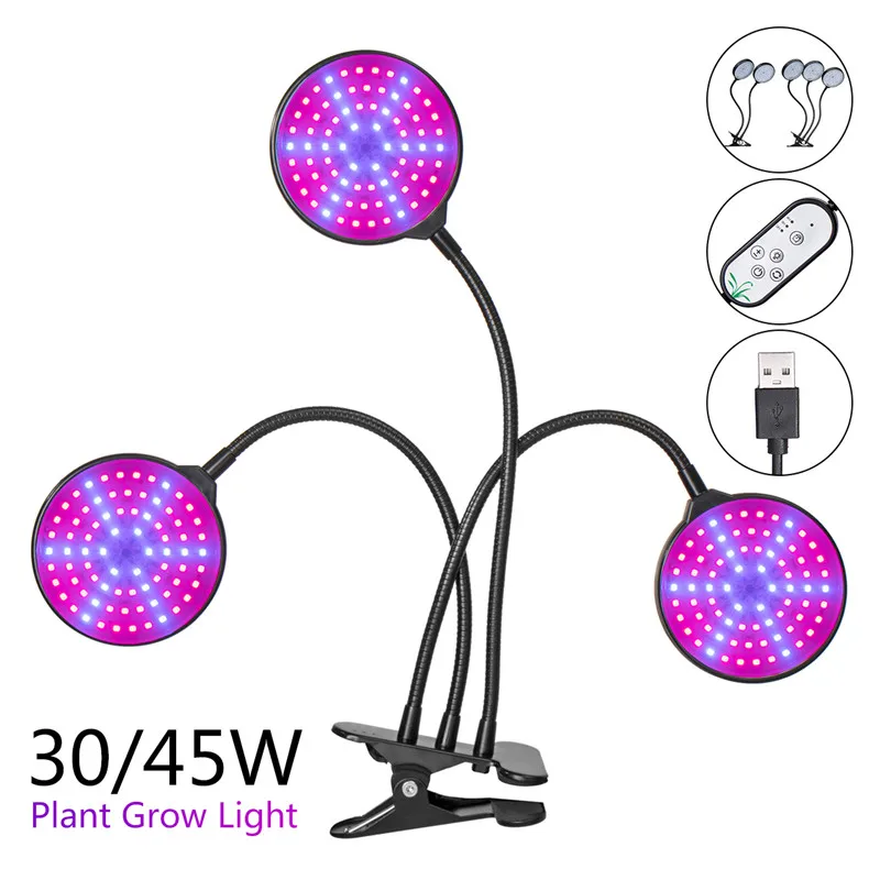 

Full Spectrum Plant LED Growth Light 30W/45W USB Power Timing Dimmable Plant Lights Greenhouse Hydroponic Vegetable Flowers DC5V