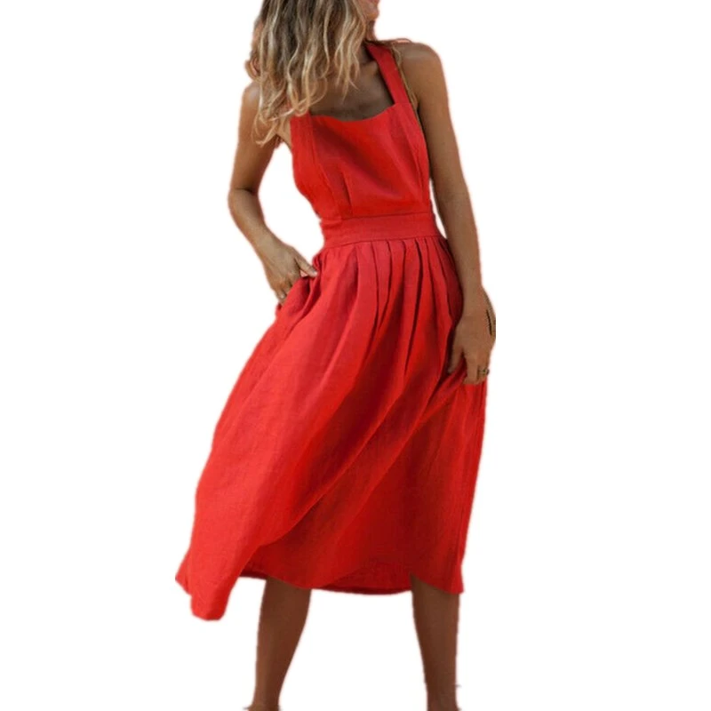 red tank maxi dress
