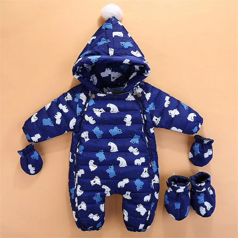 

Baby Boys Girls Snowsuit Newborn Winter Romper Infant Down Coat Clothing Warm Long Sleeve Outwear