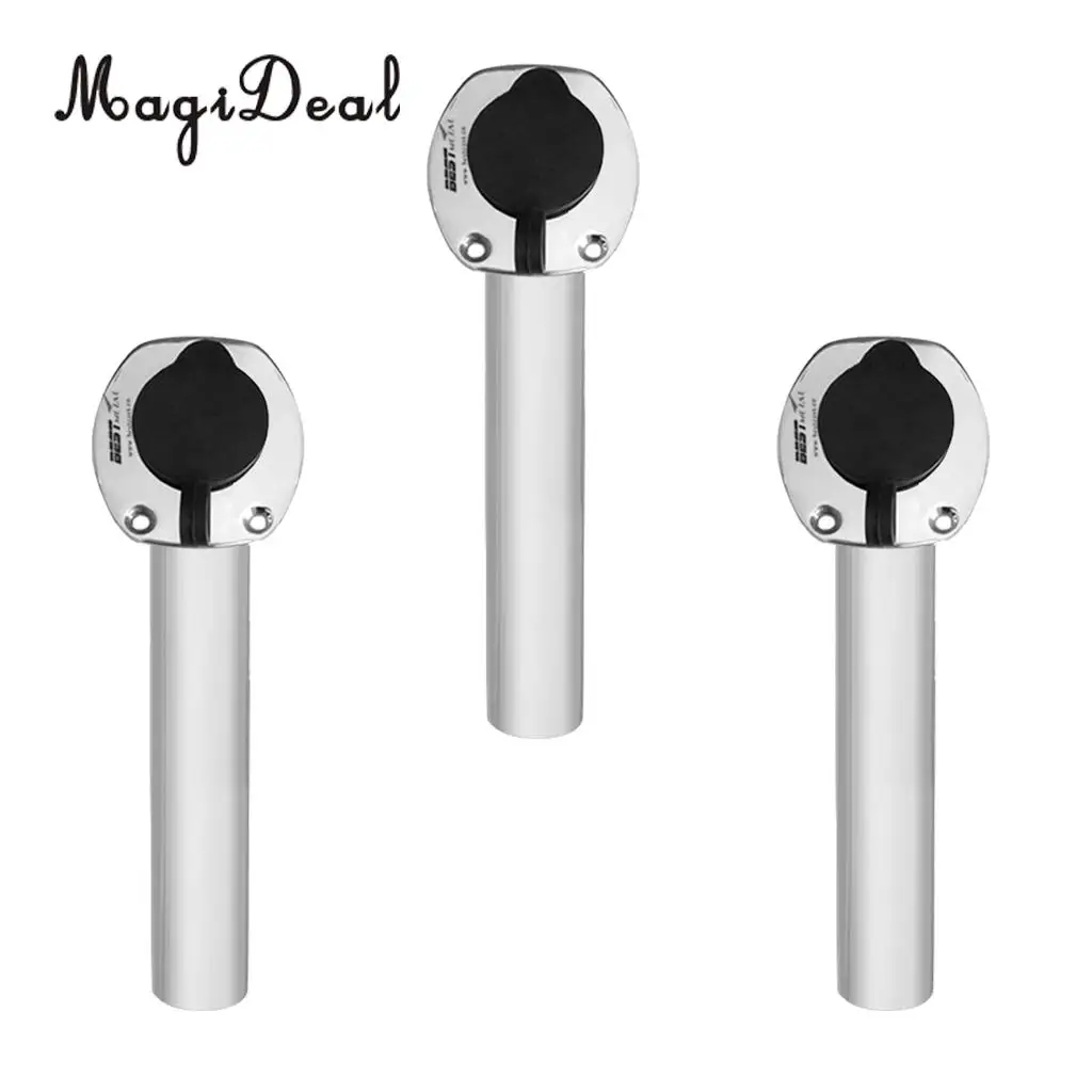 

3 Pieces Marine Flatable Fishing Kayak Canoe Boat Boat Yacht Fishing Rod Holder Flush Mount 30 Degree with Cap Cover Accessories