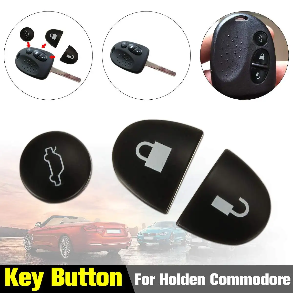 

1 Set Remote Key Shell Case for Holden Commodore 3 Buttons black red blue green