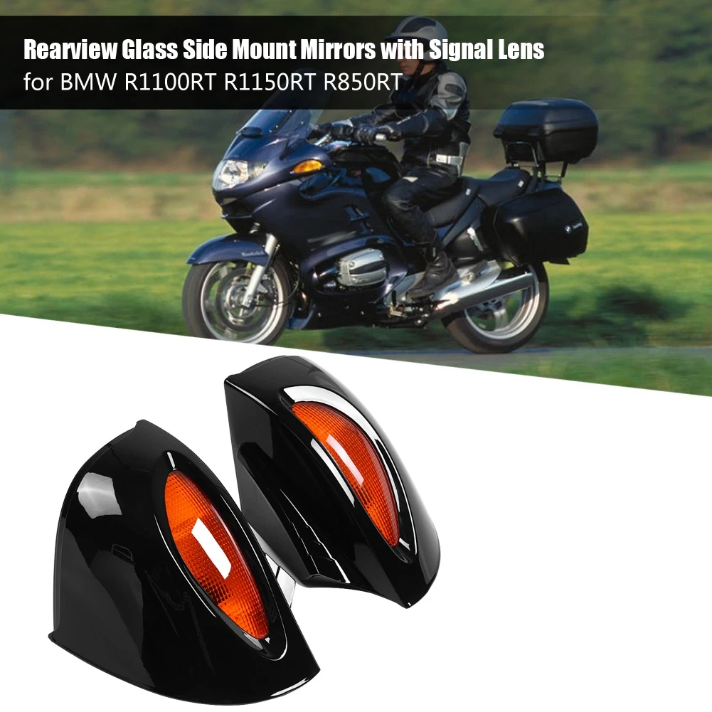

For BMW R1100RT R1150RT R850RT 1 Pair Rearview Glass Side Mount Mirrors with Signal Lens