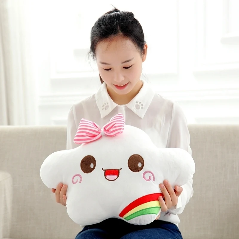 40 см * 30 Kawaii улыбающееся лицо облако плюшевая подушка игрушки мягкие Облако