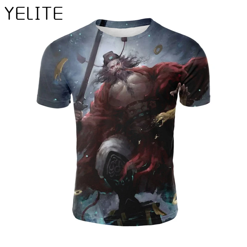 YELITE 2019 Newest Chinese Mythology Zhong Kui 3D Print Cool T Shirt
