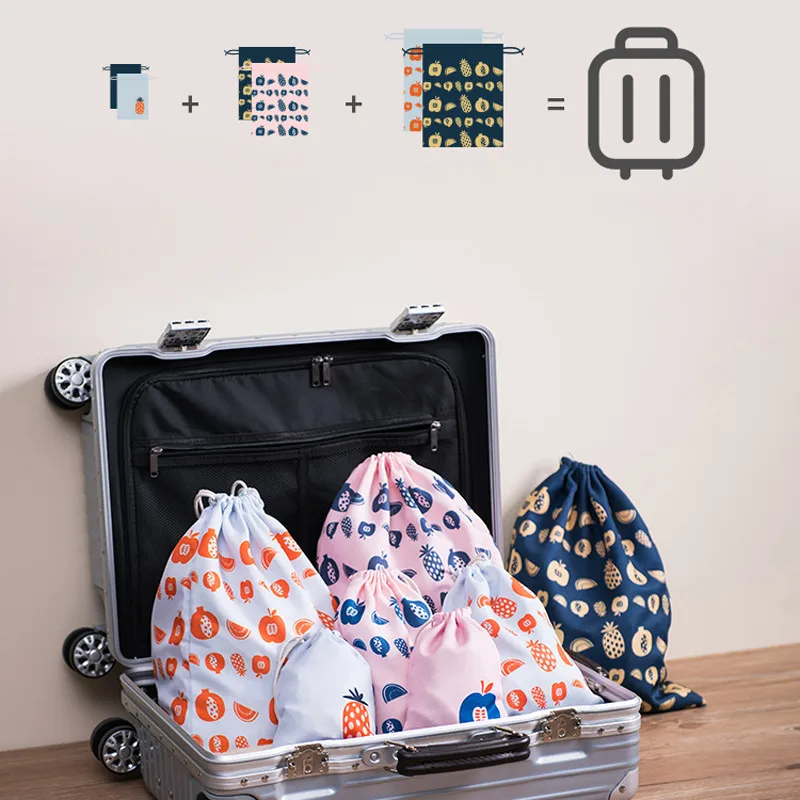 ZOLLOR الفاكهة الطباعة أشتات الملابس الداخلية شعاع ميناء الرباط PouchStorage حقيبة الأطفال الحلوى حقائب للهدايا السفر الملابس الحذاء
