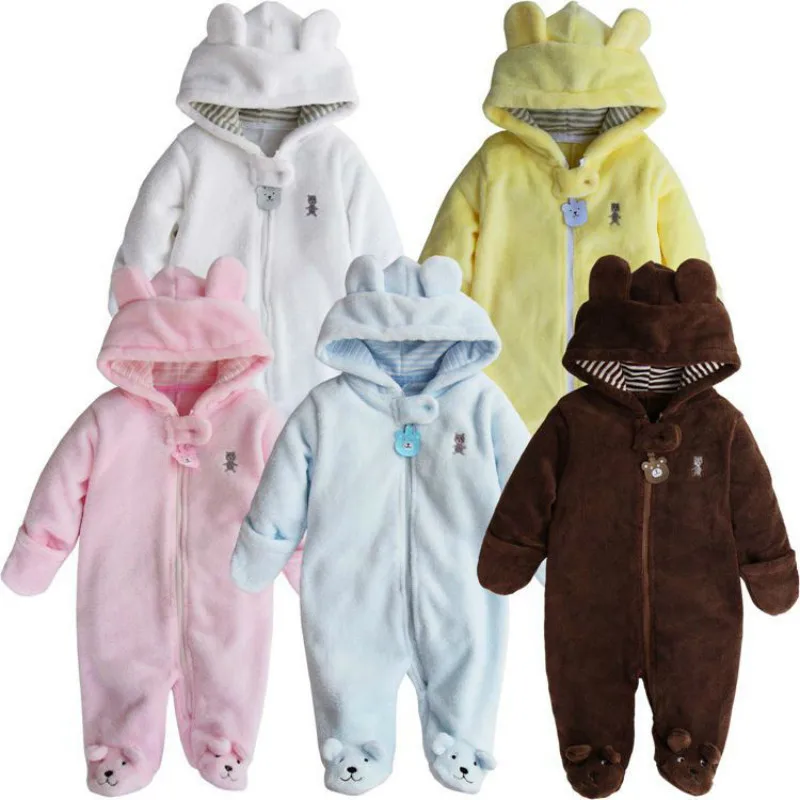 

Autumn And Winter Male And Female Baby Coral Pile Bear Bear Hooded Jacket Infant Hoodies Five Color
