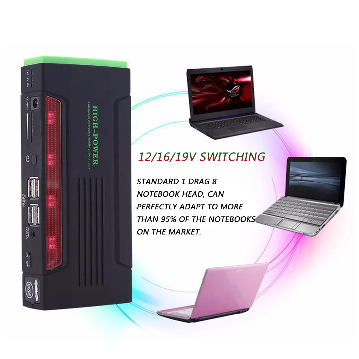 KROAK Portable 600A 82800mAh 4 USB Car Jump Starter Pack Charger Booster Power Bank Battery Emergency Power Supply Charger KROAK Portable 600A 82800mAh 4 USB Car Jump Starter Pack Charger Booster Power Bank Battery Emergency Power Supply Charger