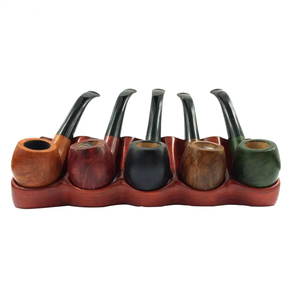 

Tobacco Pipe Display Rack Rose Wooden Smoking Pipe Stand For 5 Pipes Tobacco Pipe Holder Weed Accessories For Gifts