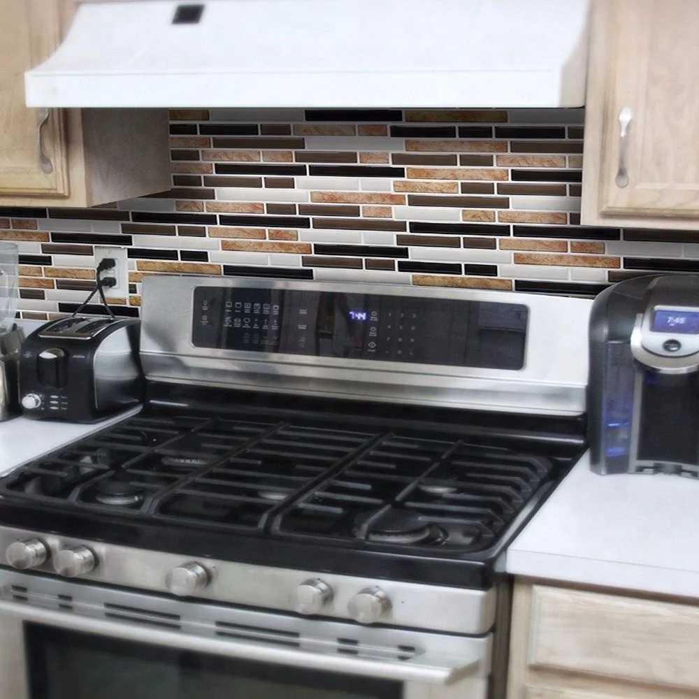 Самоклеющаяся мозаичная плитка 3D Наклейка на стену DIY Кухня Ванная домашний декор виниловая кожура и палка космический серый мрамор-1 лист