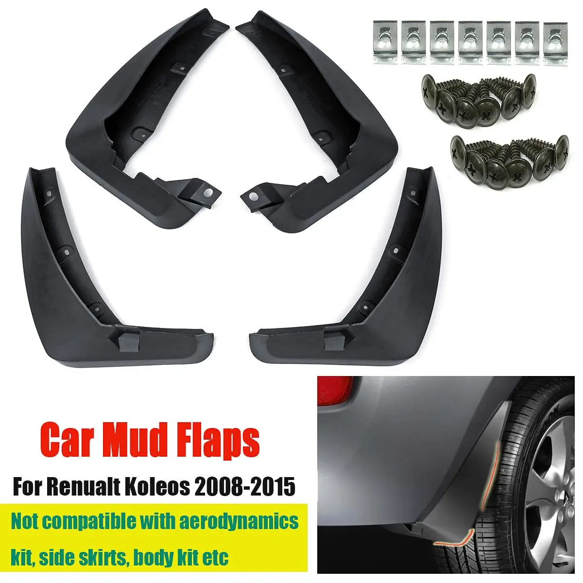 

Front Rear Mud Flaps for Renault Koleos 1 2008-2016 for Fender Splash Guards Mudguards Mudflaps Car Accessories