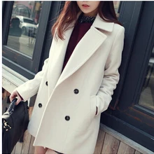 MLXSLKY осенне-зимняя женская одежда, одноцветное шерстяное длинное Свободное пальто, Женское пальто