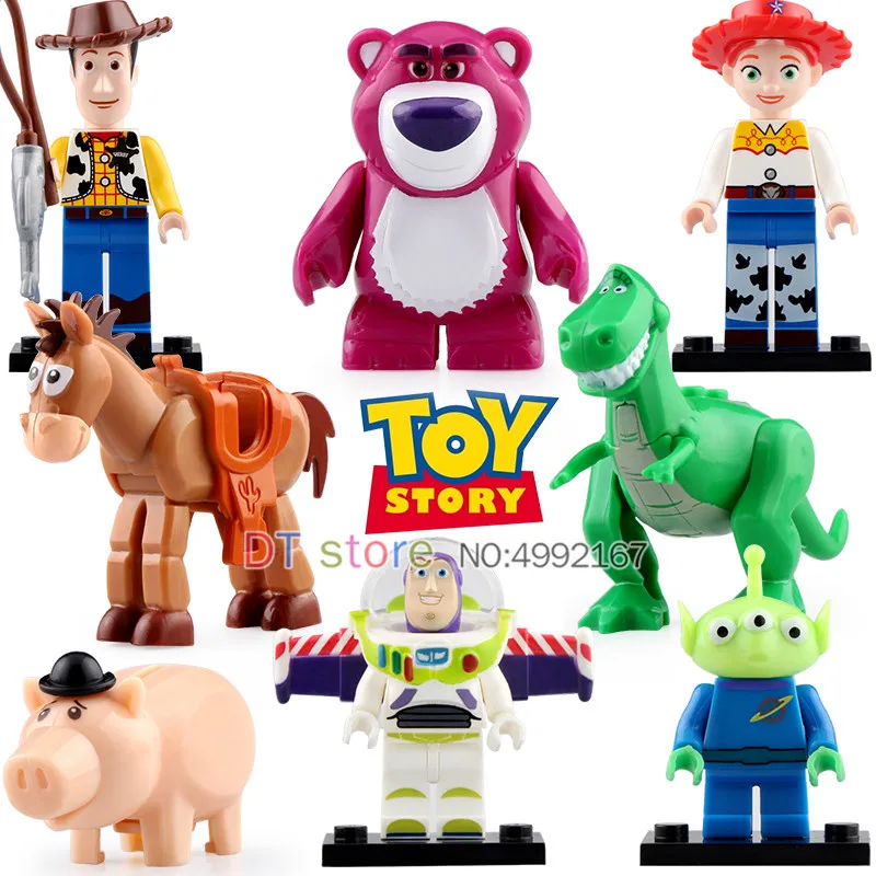 

50Pcs/Lot Anime Toy Story Series Buzz Lightyear Woody Jessie Figures Building Blocks Bricks For Children Gift Toys PG8222