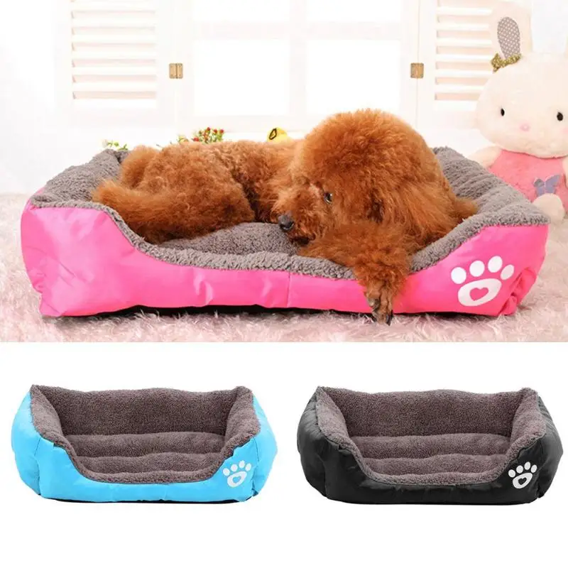 

Large Square Pet Dog Bed Puppy Cat Cushion House Soft Fleece Warm Kennel Bedding Mat Blanket Dog Bed Cushion Dog Supplies