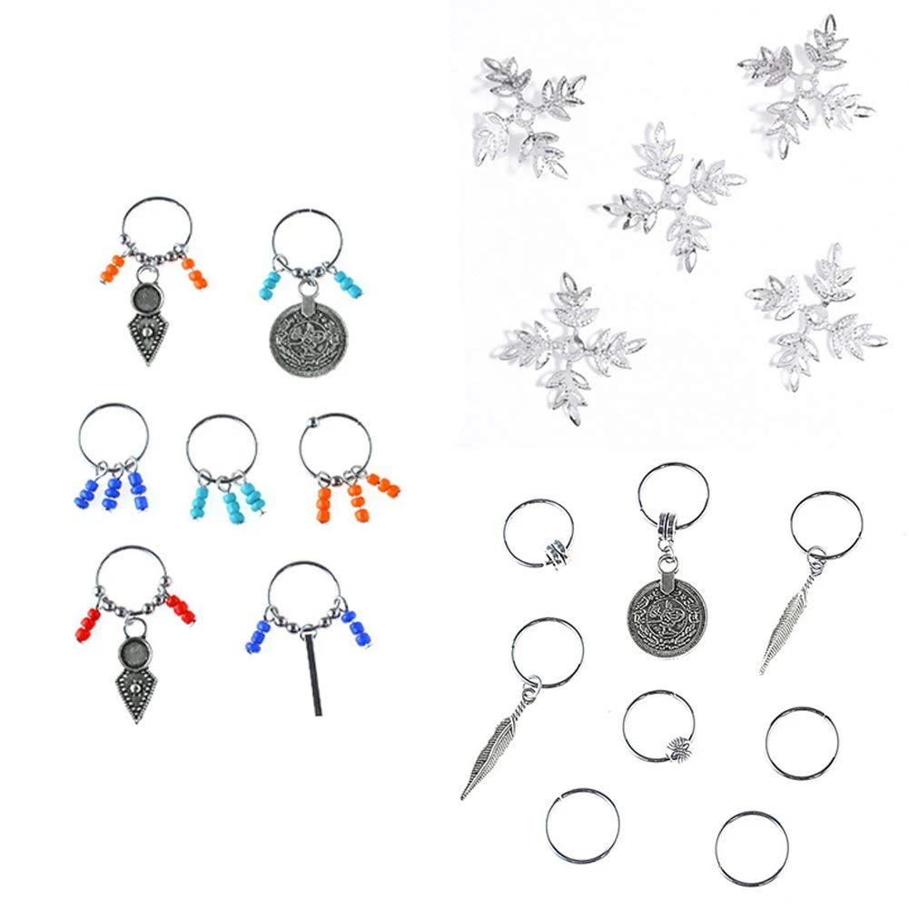 

20pcs Lady Girls Cute Shiny Hair Rings Braids Plaits Hair Clips Metal Cuffs Hair Decoration Braiding (Multisize-2