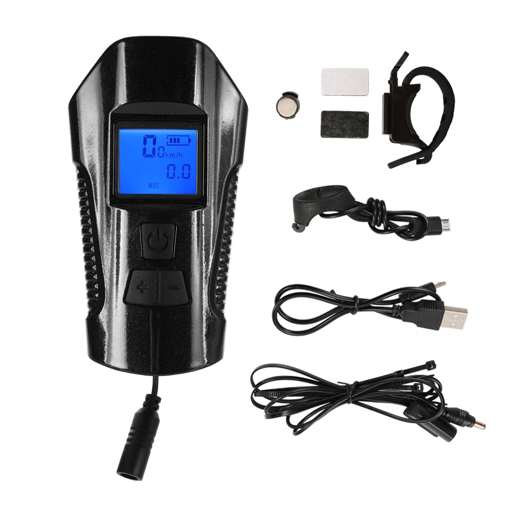 

Bicycles Light With Horn Cycling USB Charging LED T6 Flashlight Riding Code Table Speedometer Waterproof Bike Flashligh