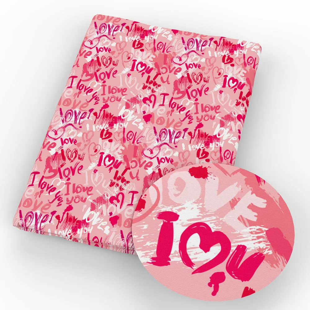 David accessories 50*145 см с принтом «сердце», «Любовь ткань с принтом полиэстер хлопковая ткань для платья ткань для изготовления кукол, c4969