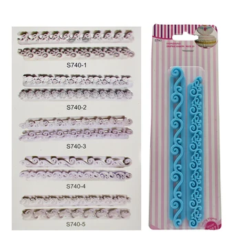 

New 2Pcs Plastic Cake Mold Cake Decorating Tools Fondant Cutters Cake Molds Embosser Sugar Craft Essential Tool For DIY Baking