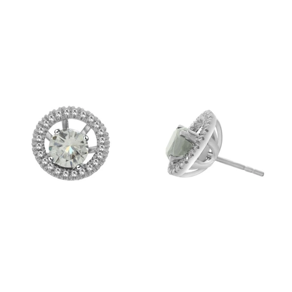 10 к белое золото 3 5 ct Moissanite кольцо с крапановой закрепкой камня Halo Серьги-гвоздики