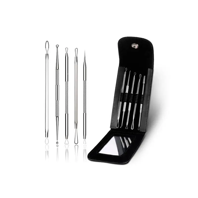 

5PCS Blackhead Remover Tool Stainless Steel Acne Pimple Vacuum Blackhead Remover Tool Spoon For Face Skin Care Tool