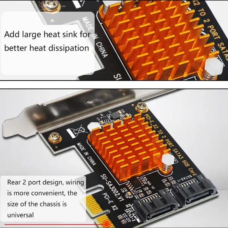 PCI-E a SATA 3,0 tarjeta de expansión de escritorio añadir TARJETA DE 2 puertos SATA III PCI Express adaptador