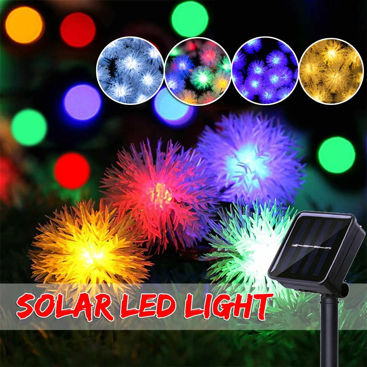 30 светодиодный рождественские светильники на солнечной батарее, снежные хлопья, светодиодный светильник, зимний Снежный шар, гирлянды, уличный светильник, водонепроницаемые, вечерние, Декор