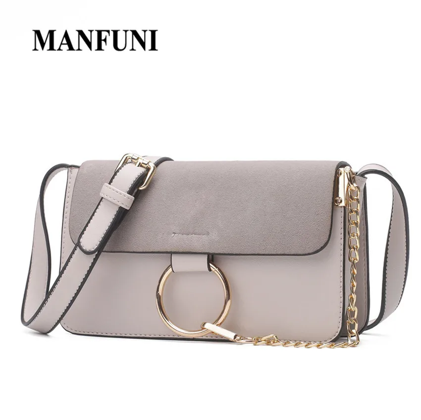 Shoulder Bags For Women 2018 Summer Leather PU Small Solid Gray Chains