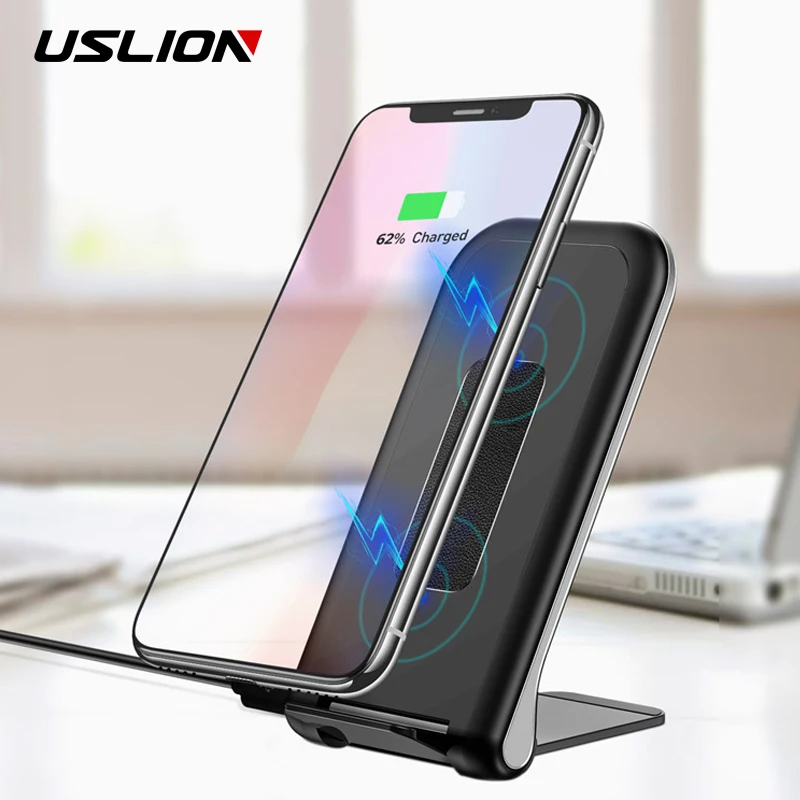 USLION универсальное беспроводное зарядное устройство Подставка для iPhone X XS Samsung S9