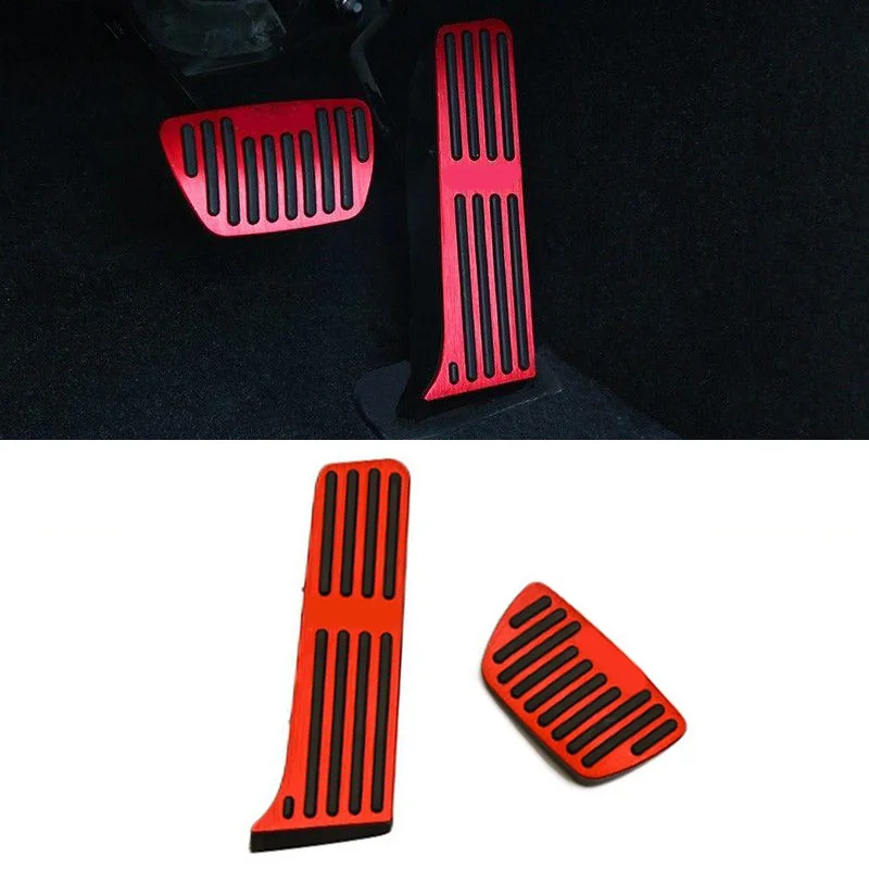

2x Red Aluminum Accelerator Brake Pedal Cover Trim Kit For 8th Toyota Camry 2018