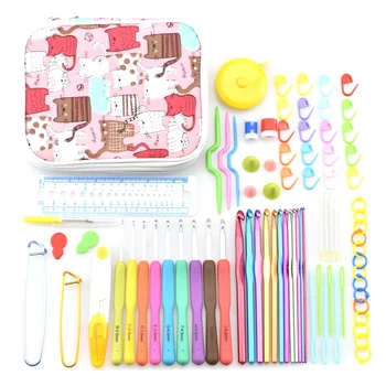 

Crochet Hooks Knit Colorful Crochet Needle Set Sweater Knitting Needls Set Diy Clothes Scarf With Bag
