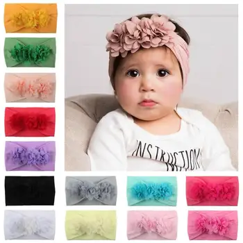 

Baby Girls Flower Headbands Toddler Infant Baby Hair Accessories For Girl Turban Solid Headwear Hair Band Bow Kids Headdress