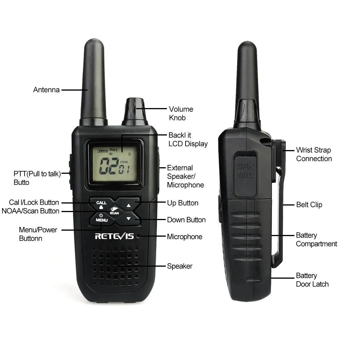 Cena 2 sztuk RETEVIS RT41 NOAA Two Way Radio Walkie Talkie bez licencji FRS Radio USB do ładowania stany zjednoczone alarm pogodowy odbiornik radiowy czarny
