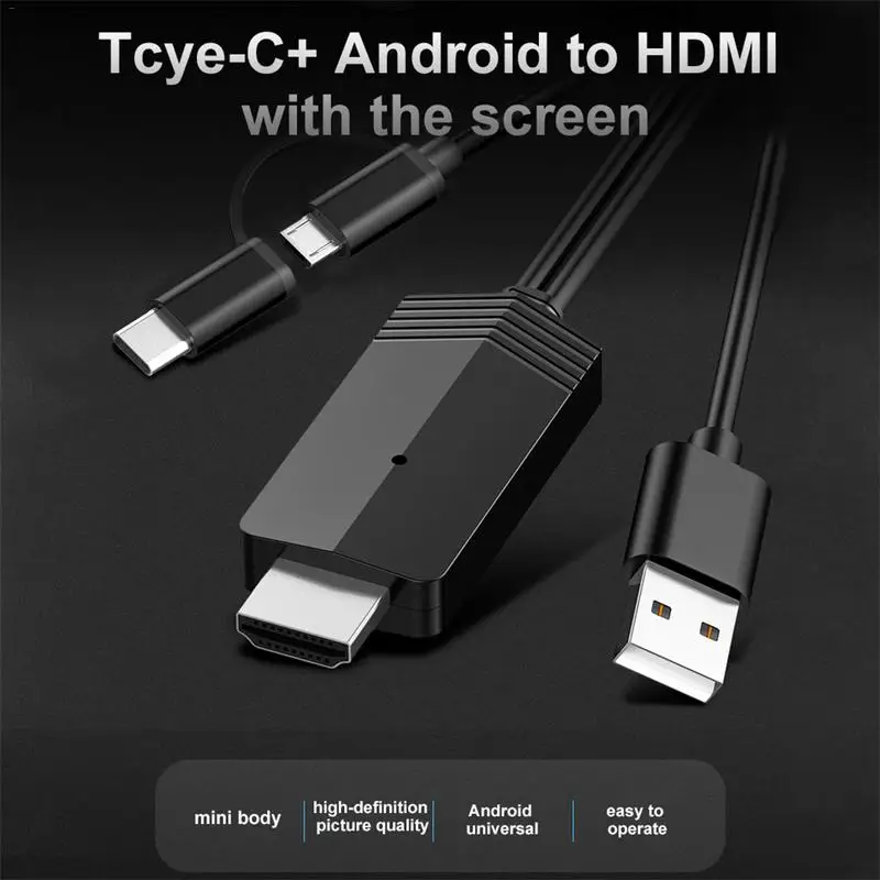Для Android HDMI мобильный телефон кабель Мобильный ТВ видеокабель HD type-C к Micro |