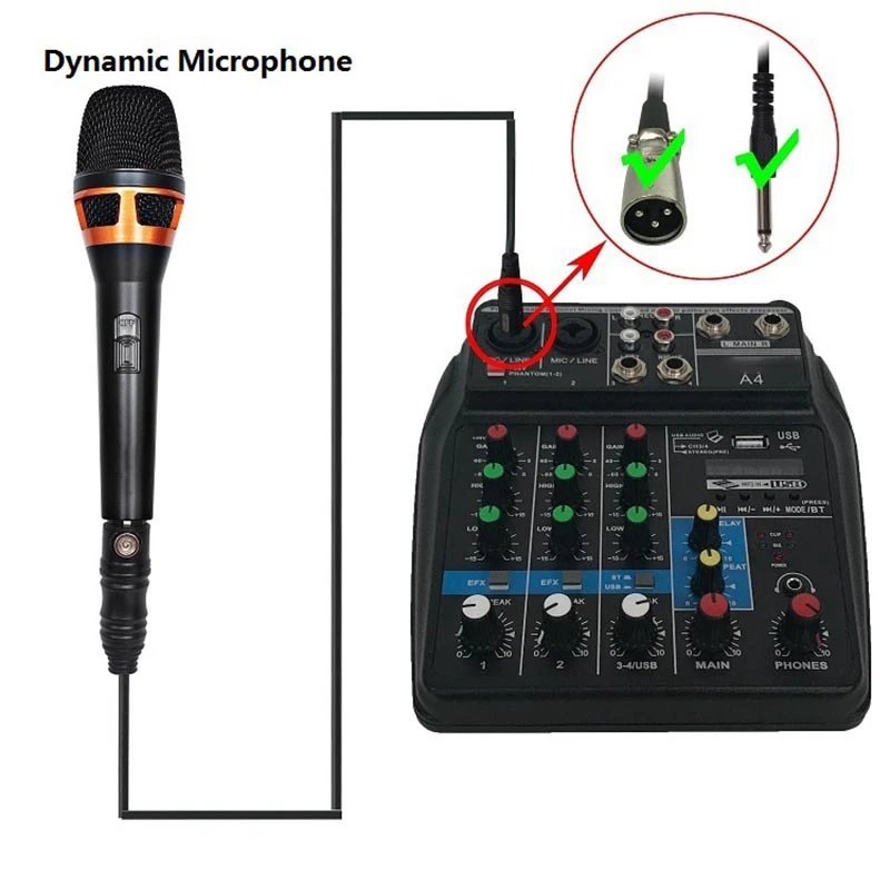  Eu Plug A4 Sound Mixing Console Bluetooth Usb Record Computer Playback 48V Phantom Power Delay Repa