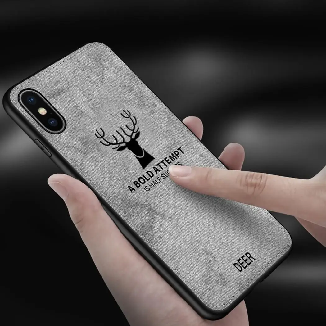 

Cloth Texture Cartoon Animal Phone Case Back Cover For iPhone 7 7plus 8 8plus For iphoneX/XS For iphoneXS Max