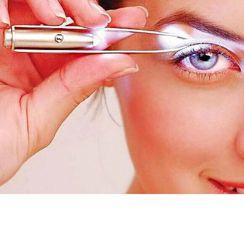 

Make Up Tool LED Light Eyelash Eyebrow Hair Removal Tweezer Stainless Steel