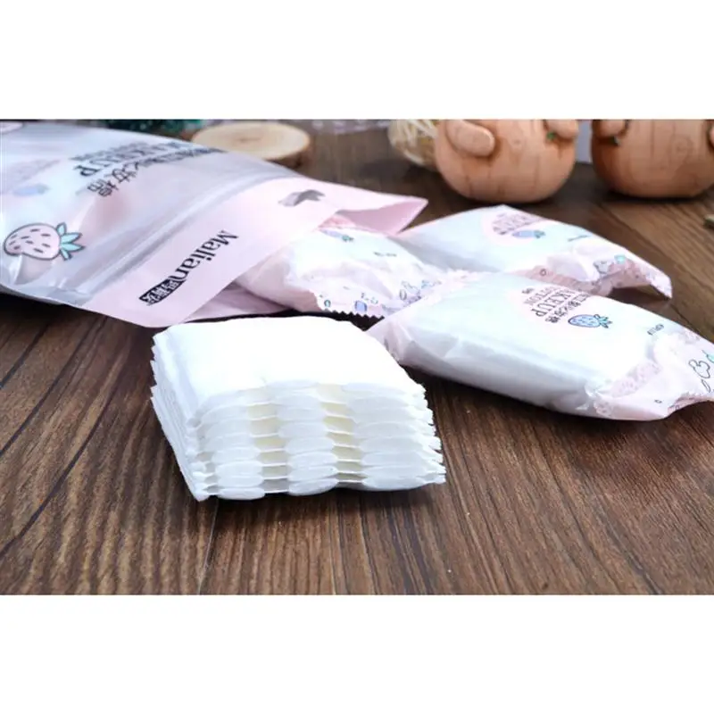

64 Pcs Cotton Piece Portable Individual Square Facial Cotton Clean Pads Remover Cotton For Makeup Nail Art Skin Care