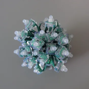 

18AWG wire 100pcs/string square 5V addressable led pixel WS2811 rgb led module light string;all WHITE/GREEN/BLACK/RGB wire;IP68