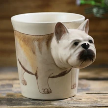 200 мл 3D стерео животные кофейные кружки милый Французский бульдог чашка ручная роспись креативная мультяшная керамическая чашка подарок на день рождения кружка